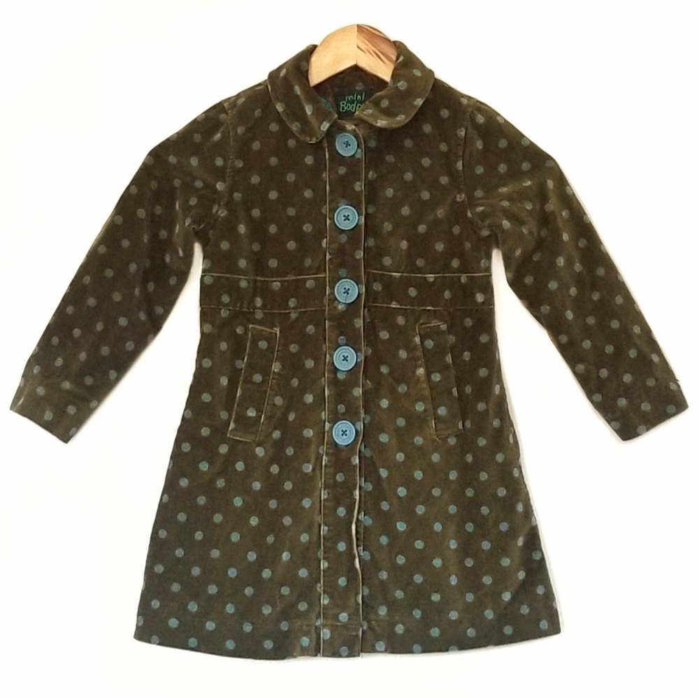Mini Boden | 3-4y Girl Velvet Button Down Coat